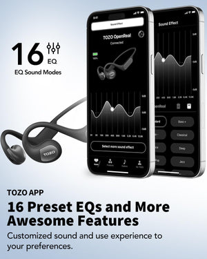 TOZO OpenReal True Wireless Earbuds Open-ear Design for Comfortable All-day Listening