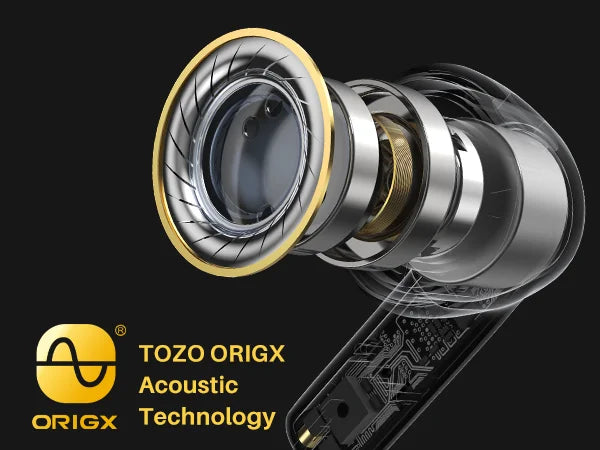 TOZO A3 Half in-Ear Lightweight Wireless Earbuds with Digital Call Noise Reduction